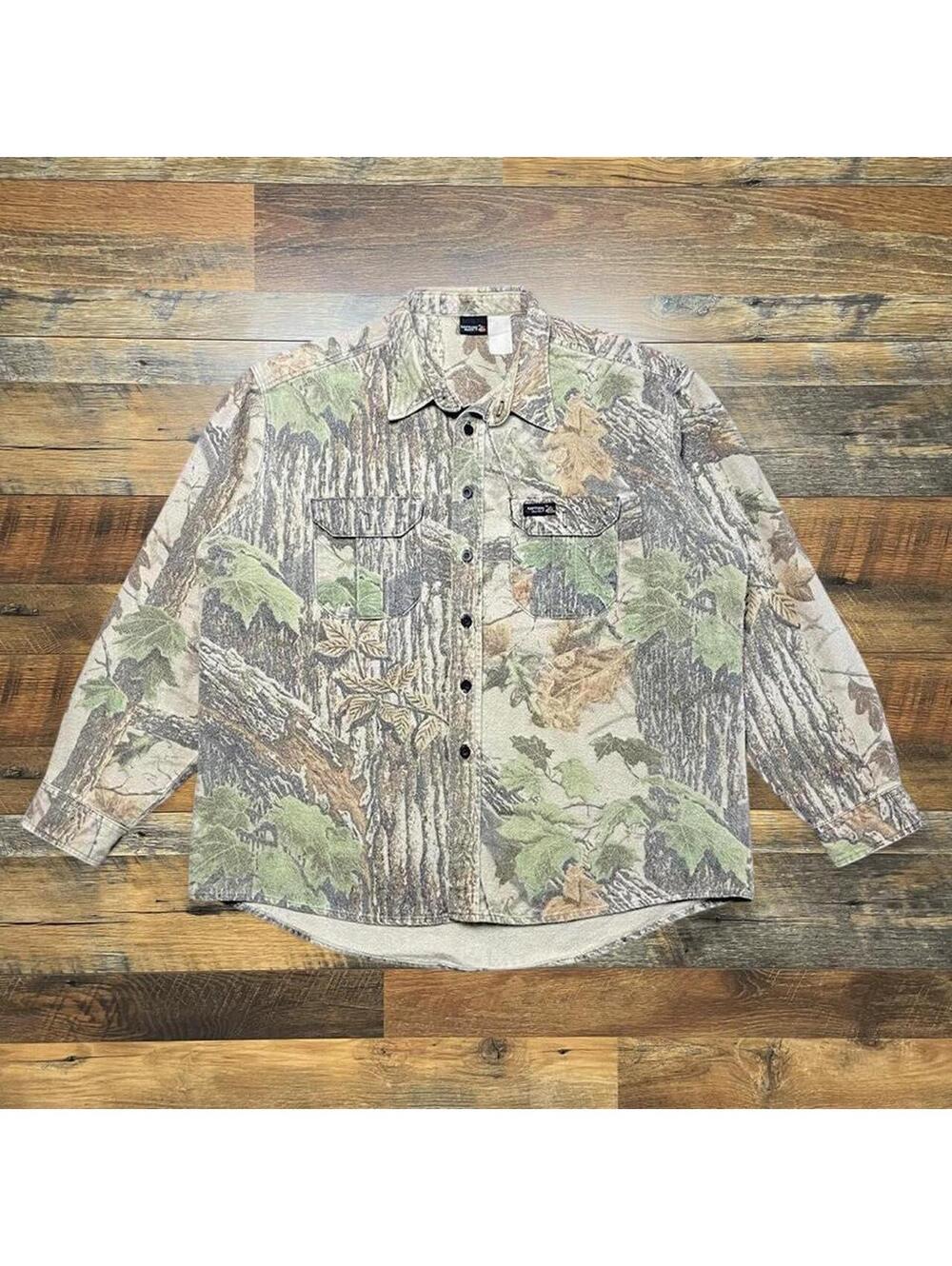 Vintage Rattlers Brand Shirt Mens XL Realtree Camo Button Up.